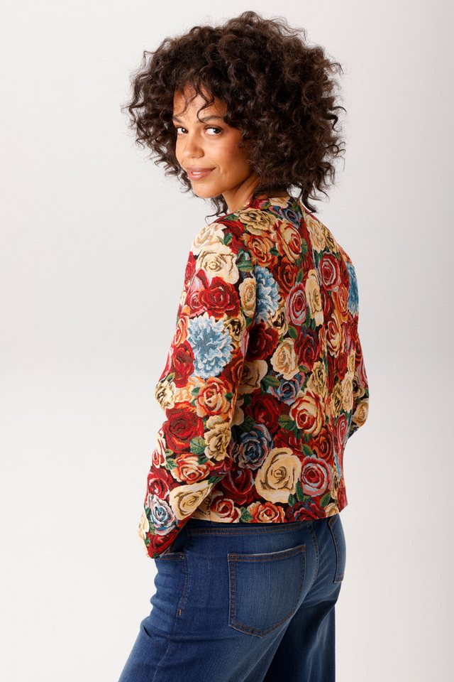 Aniston CASUAL Kurzblazer mit bunten, romantischen Rosen-Muster - NEUE KOLLEKTION – Bild 2 von 5