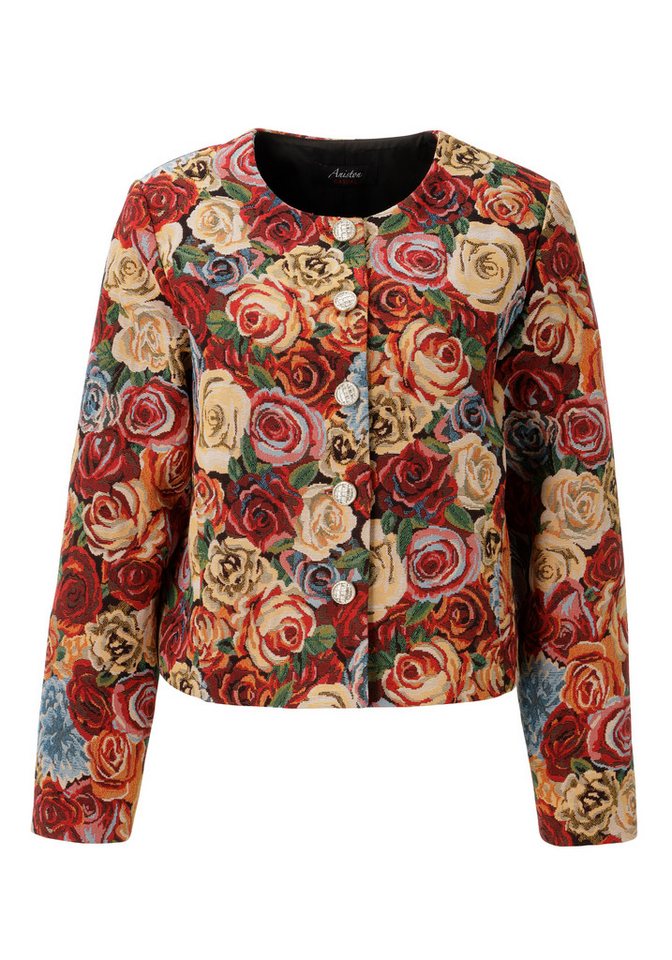 Aniston CASUAL Kurzblazer mit bunten, romantischen Rosen-Muster - NEUE KOLLEKTION – Bild 5 von 5