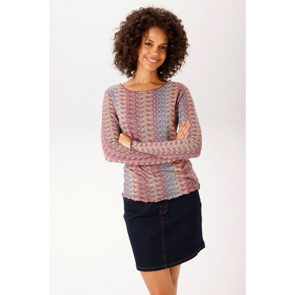 Aniston CASUAL Langarmshirt mit farbenfrohem, grafischen Muster im Streifen-Look - NEUE KOLLEKTION