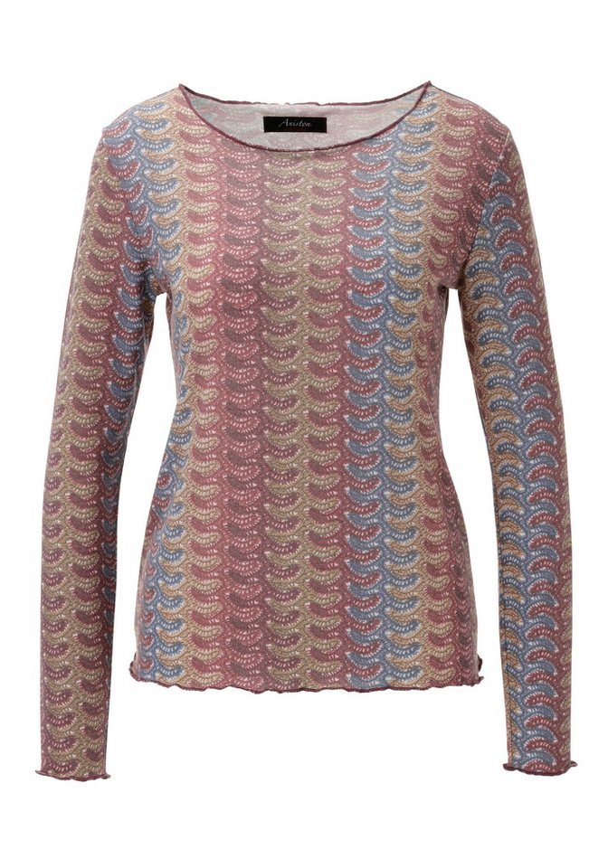 Aniston CASUAL Langarmshirt mit farbenfrohem, grafischen Muster im Streifen-Look - NEUE KOLLEKTION – Bild 5 von 5
