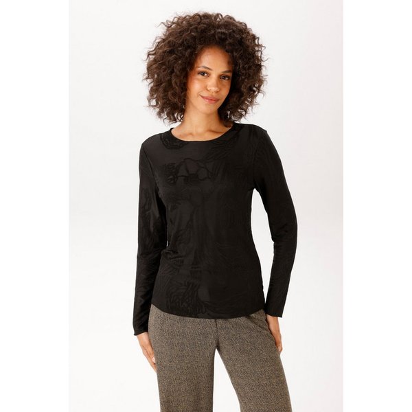 Aniston CASUAL Langarmshirt mit grafischen Blumenmuster - jedes Teil ein Unikat - NEUE KOLLEKTION