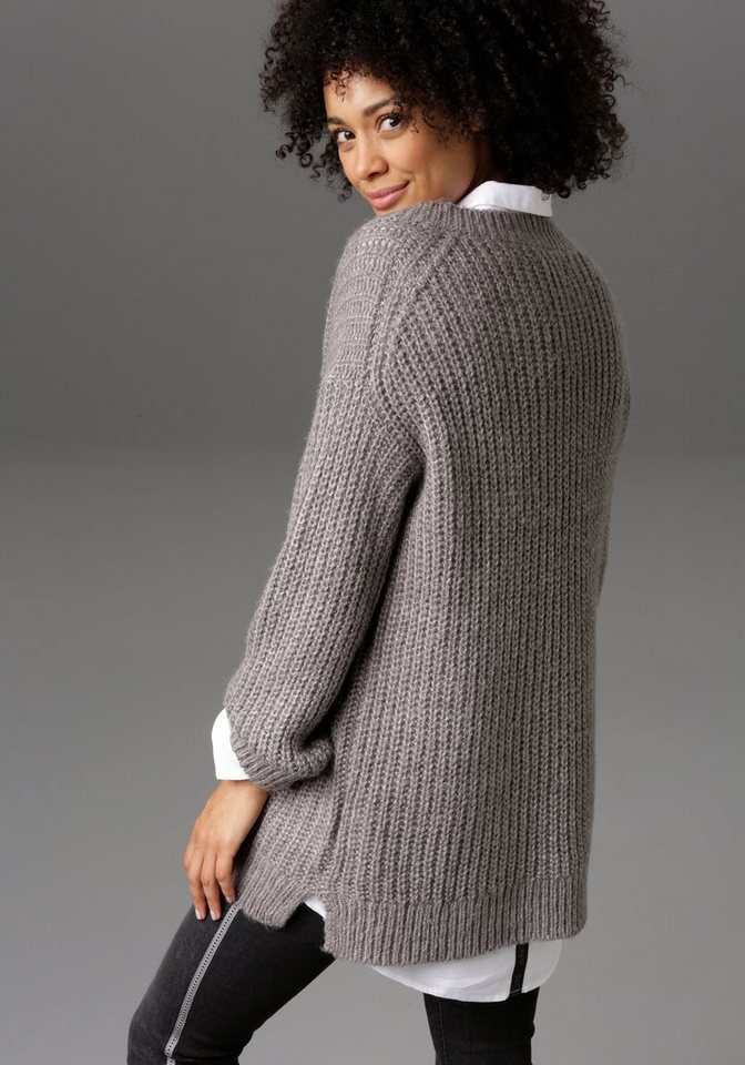 Aniston CASUAL Longpullover mit fixierten Umschlag an den langen Ärmeln – Bild 2 von 5
