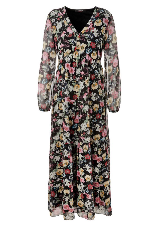 Aniston CASUAL Maxikleid mit farbenfrohen, romantischen Blumendruck - NEUE KOLLEKTION – Bild 5 von 5