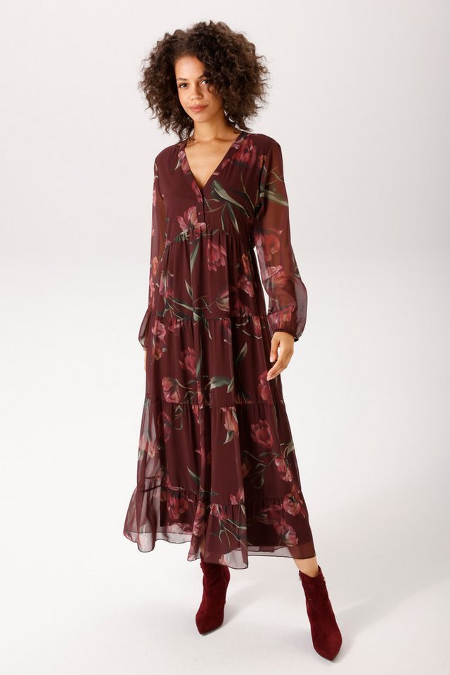 Aniston CASUAL Maxikleid mit großflächigen, farbharmonischen Blumendruck - NEUE KOLLEKTON – Bild 2 von 5