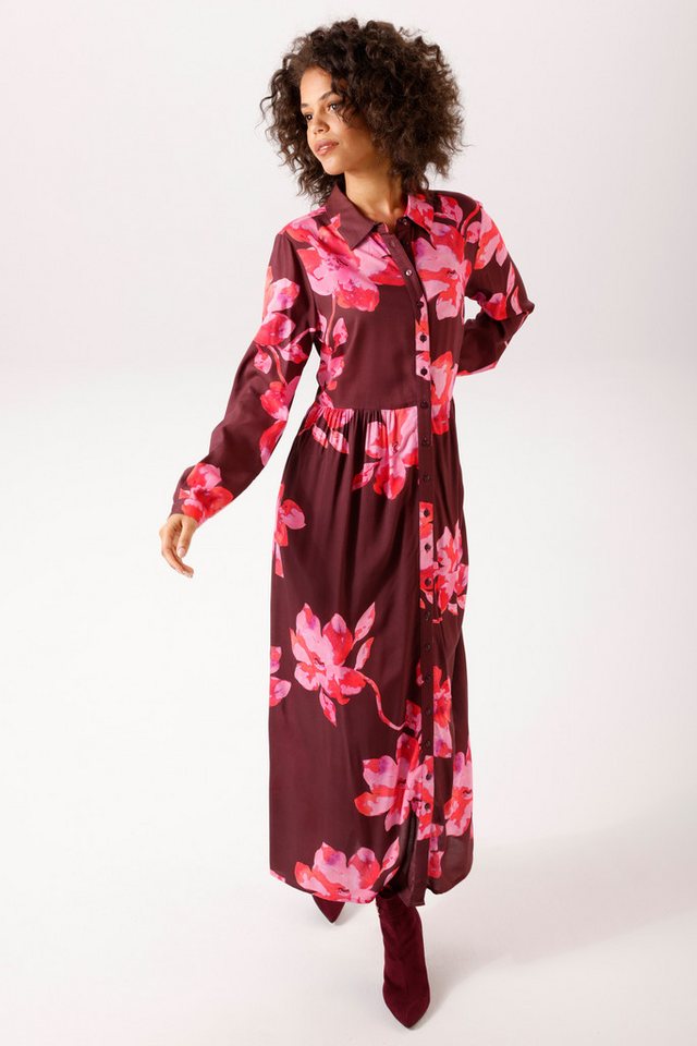 Aniston CASUAL Maxikleid mit großflächigen Batik-Blüten bedruckt - NEUE KOLLEKTION – Bild 4 von 5