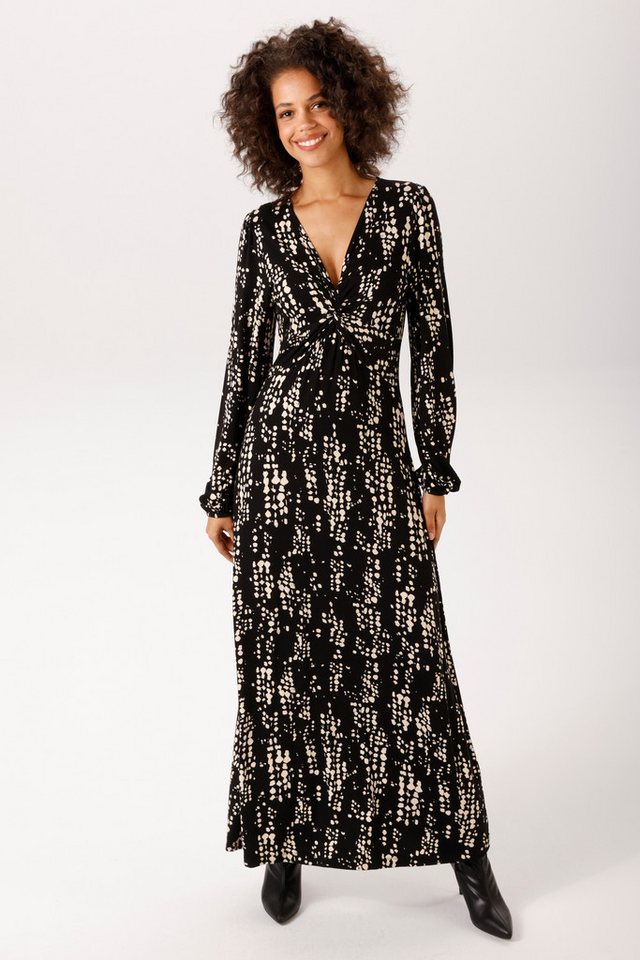 Aniston CASUAL Maxikleid mit raffiniertem Knoten am Dekolleté - NEUE KOLLEKTION – Bild 3 von 5