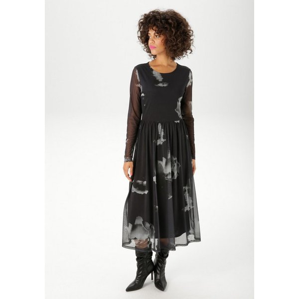 Aniston CASUAL Midikleid mit großflächigen Batik-Blüten bedruckt