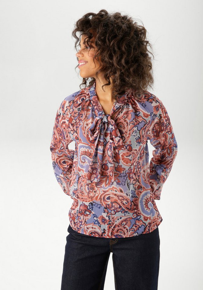 Aniston CASUAL Schlupfbluse mit extravagantem, großflächigen Paisley-Muster – Bild 2 von 5