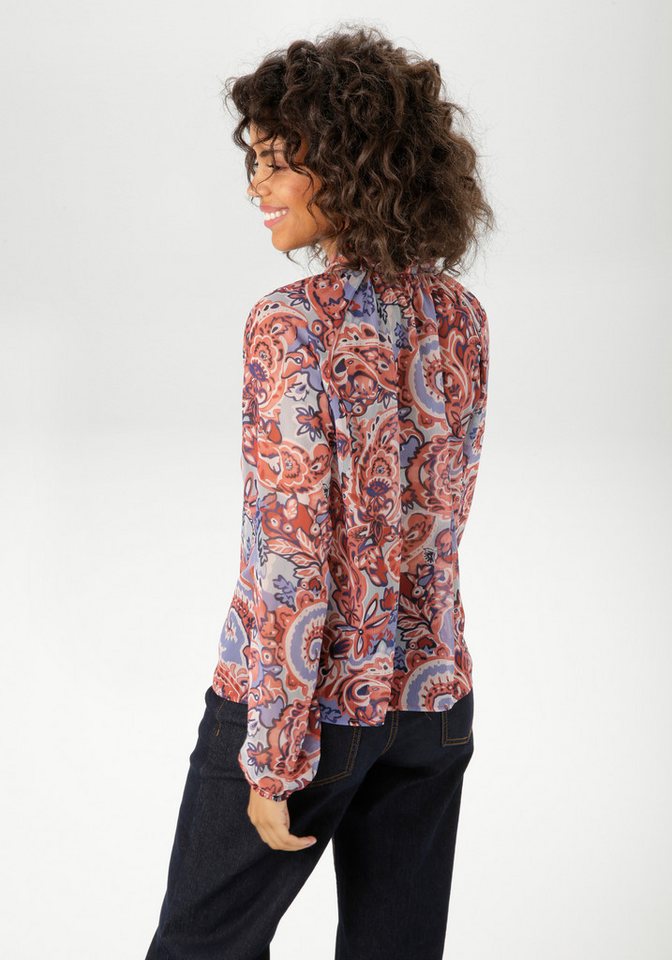 Aniston CASUAL Schlupfbluse mit extravagantem, großflächigen Paisley-Muster – Bild 3 von 5