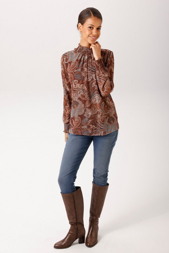 Aniston CASUAL Schlupfbluse mit farbharmonischem Paisley-Muster - NEUE KOLLEKTION – Bild 5 von 5