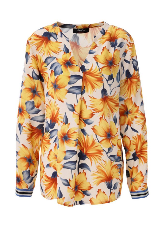Aniston CASUAL Schlupfbluse mit farbharmonischen, großflächigen Blüten bedruckt – Bild 5 von 5