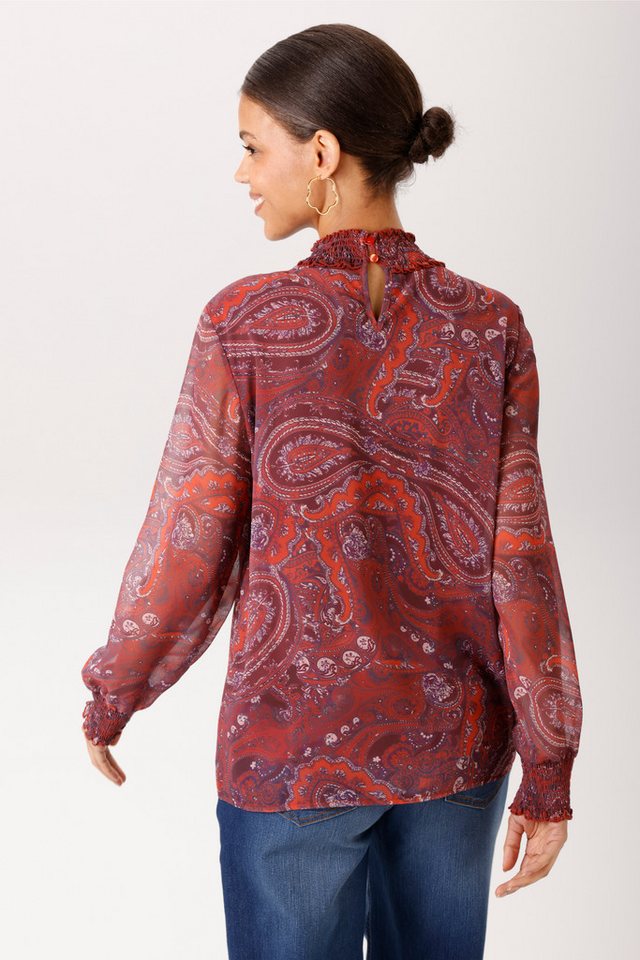 Aniston CASUAL Schlupfbluse mit großflächigen, trendfarbenen Paisley-Muster - NEUE KOLLEKTION – Bild 2 von 5