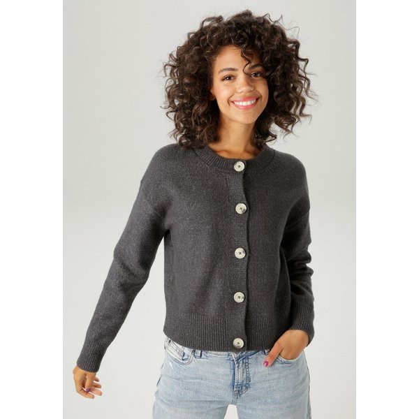 Aniston CASUAL Strickjacke aus effektvollem Melange-Garn