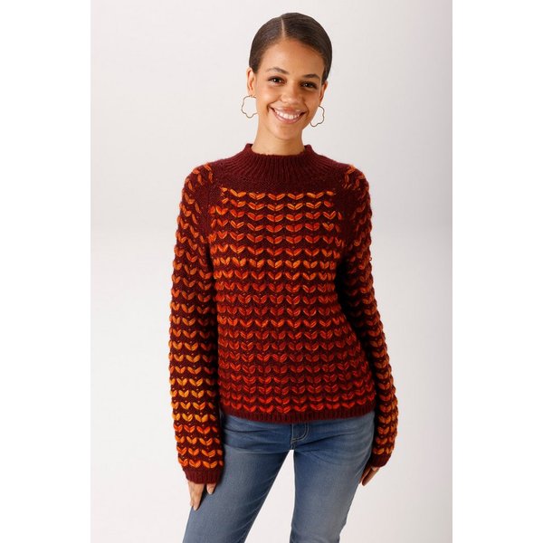 Aniston CASUAL Strickpullover im 3D-Effekt mit aufgestrickten Blättern - NEUE KOLLEKTION