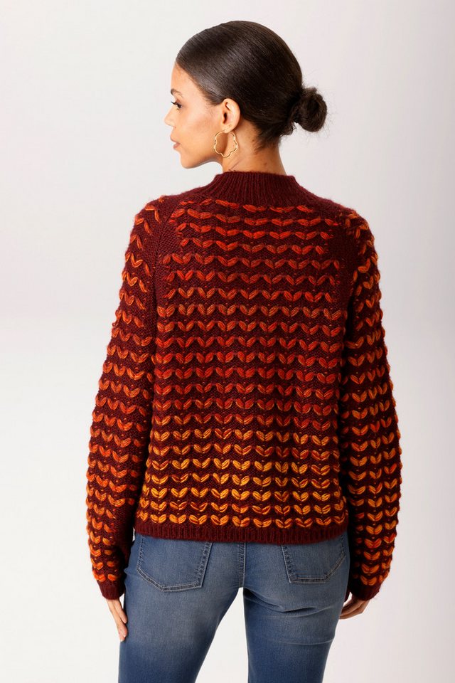 Aniston CASUAL Strickpullover im 3D-Effekt mit aufgestrickten Blättern - NEUE KOLLEKTION – Bild 3 von 5
