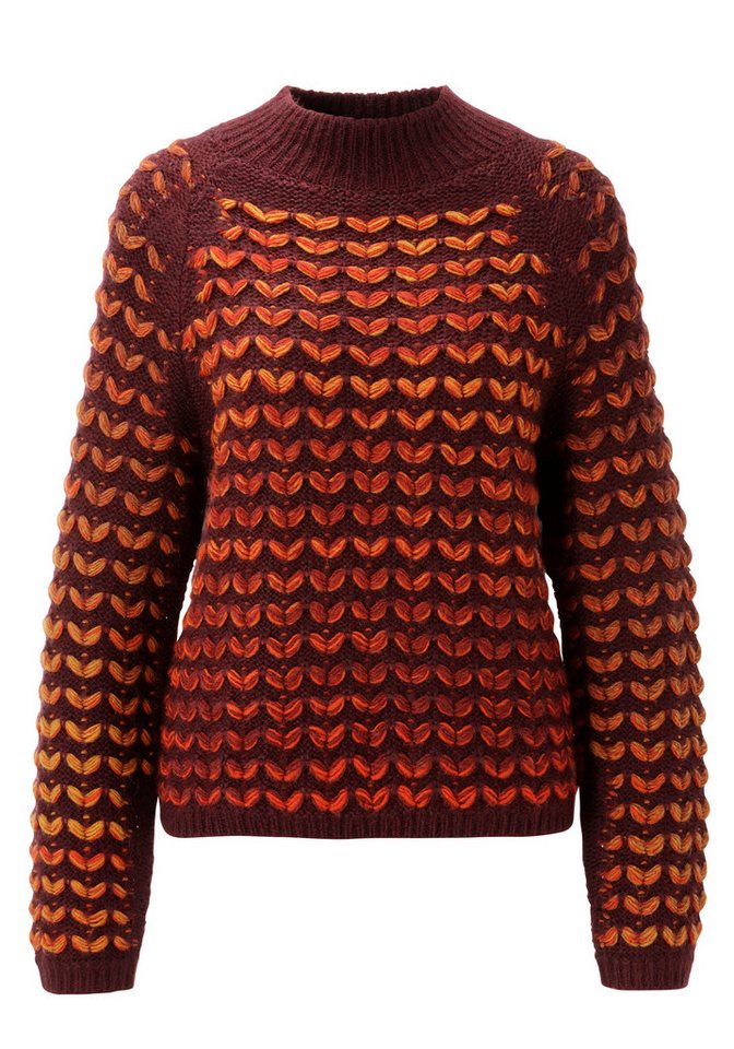 Aniston CASUAL Strickpullover im 3D-Effekt mit aufgestrickten Blättern - NEUE KOLLEKTION – Bild 5 von 5