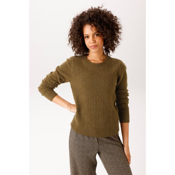 Aniston CASUAL Strickpullover im Ajour-Muster und kleinen, eingestrickten Quadraten- NEUE KOLLEKTION