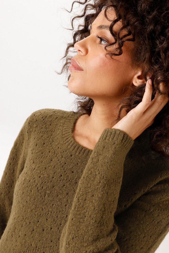 Aniston CASUAL Strickpullover im Ajour-Muster und kleinen, eingestrickten Quadraten- NEUE KOLLEKTION – Bild 3 von 5
