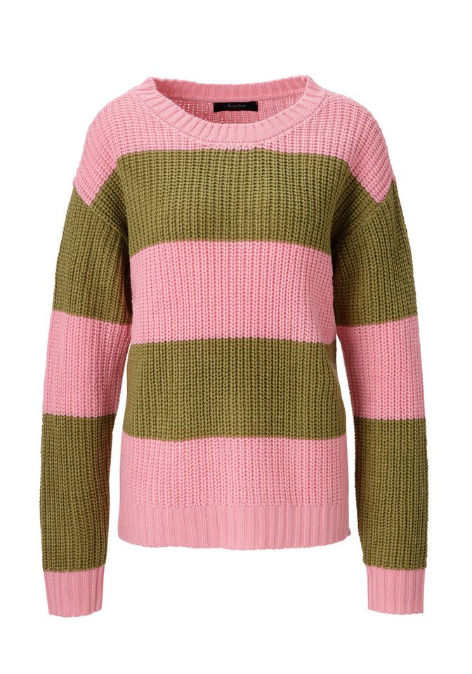Aniston CASUAL Strickpullover im Colorblocking mit breiten Streifen – Bild 5 von 5