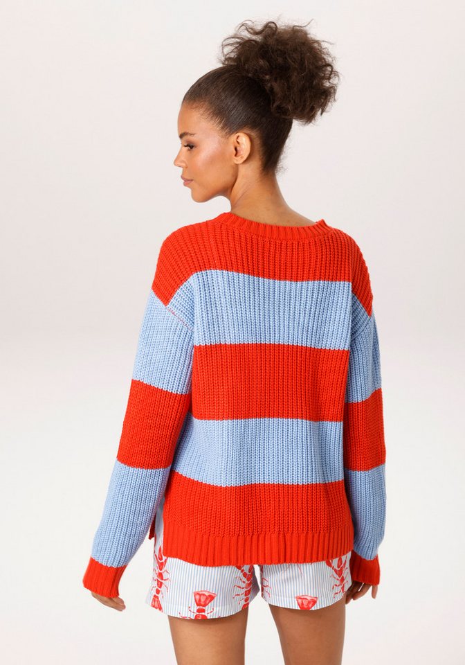 Aniston CASUAL Strickpullover im Colorblocking mit breiten Streifen – Bild 2 von 5