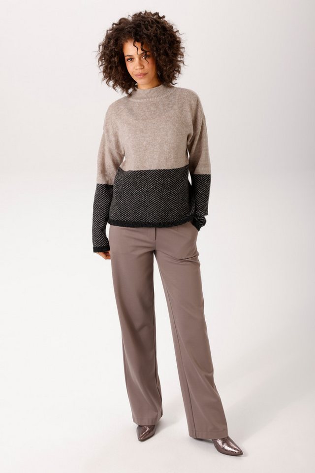 Aniston CASUAL Strickpullover im Colorblocking und Muster-Mix - NEUE KOLLEKTION – Bild 4 von 5