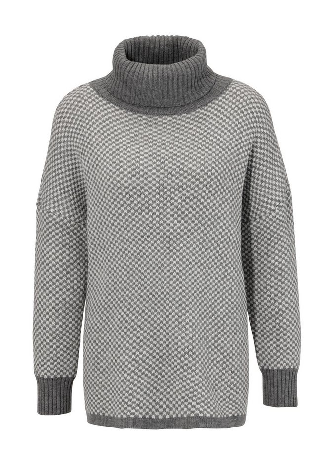 Aniston CASUAL Strickpullover im Karo-Dessin mit Streifen-Optik – Bild 5 von 5