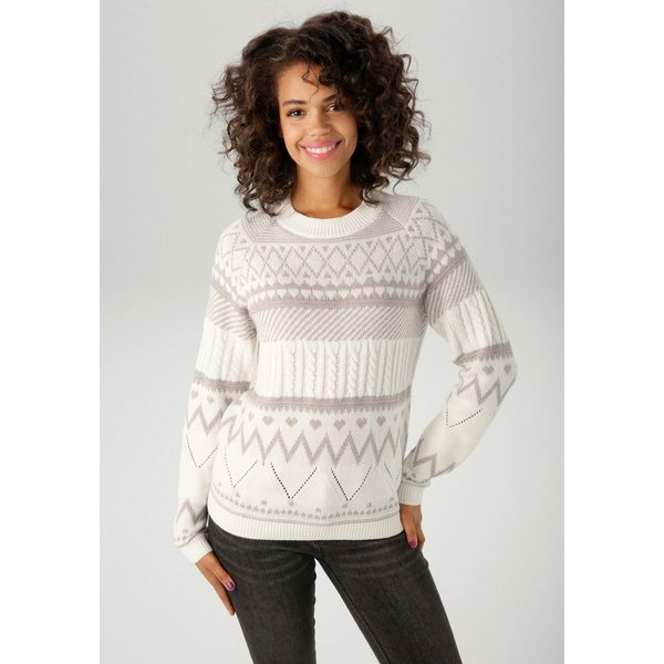 Aniston CASUAL Strickpullover im trendigen Muster-Mix