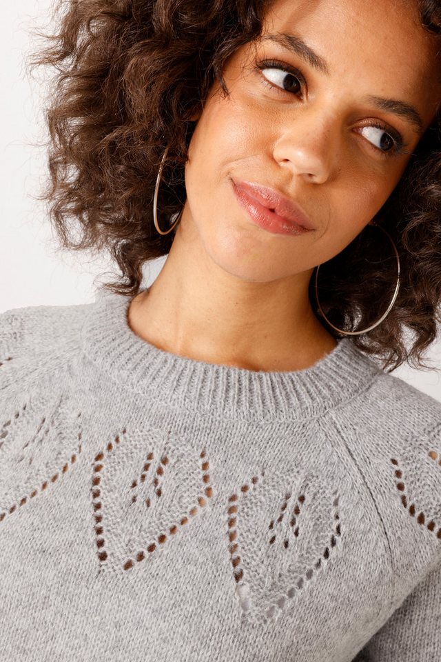 Aniston CASUAL Strickpullover mit blattförmigen Ajour-Muster - NEUE KOLLEKTION – Bild 3 von 5