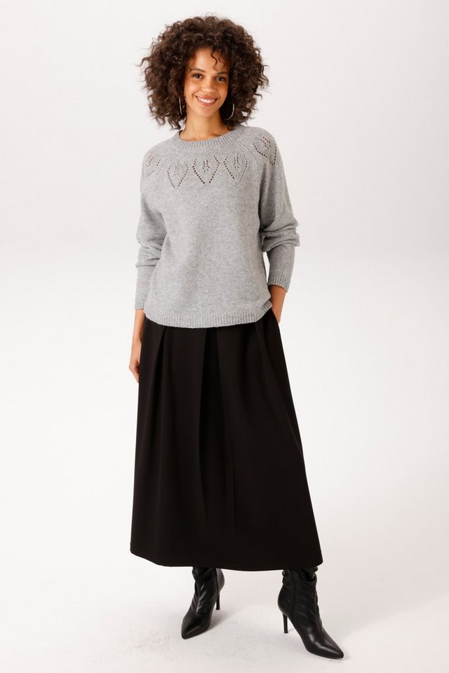 Aniston CASUAL Strickpullover mit blattförmigen Ajour-Muster - NEUE KOLLEKTION – Bild 4 von 5