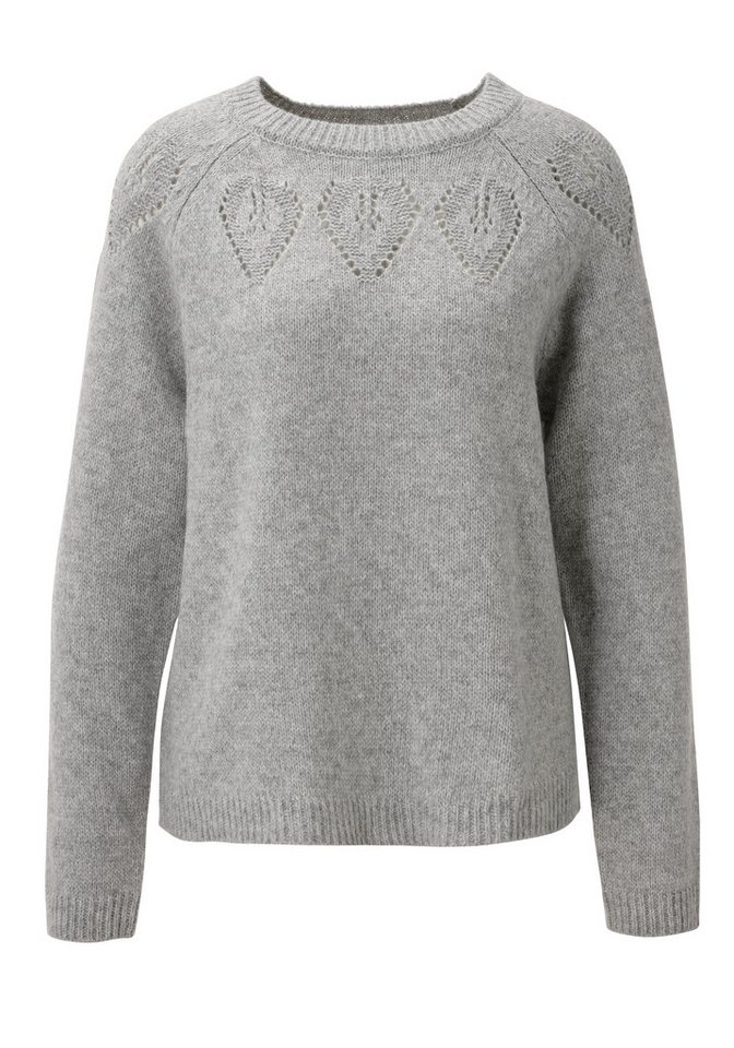 Aniston CASUAL Strickpullover mit blattförmigen Ajour-Muster - NEUE KOLLEKTION – Bild 5 von 5