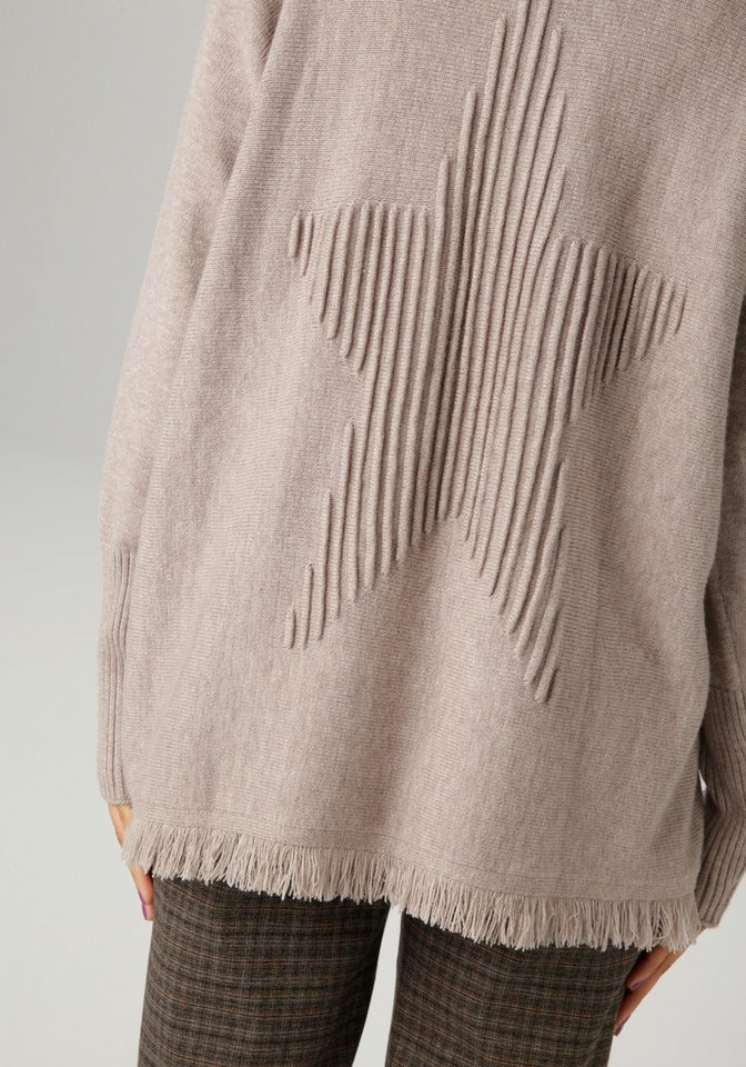 Aniston CASUAL Strickpullover mit eingestricktem Stern im Rücken – Bild 3 von 5