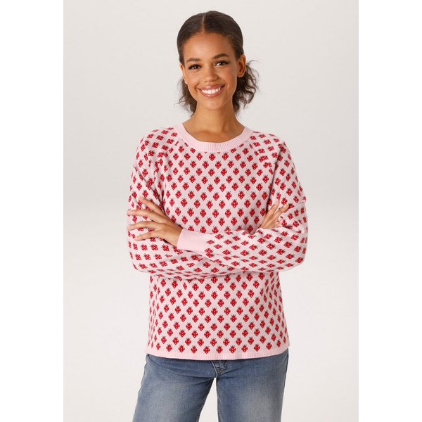 Aniston CASUAL Strickpullover mit eingestrickten, grafischen Erdbeeren
