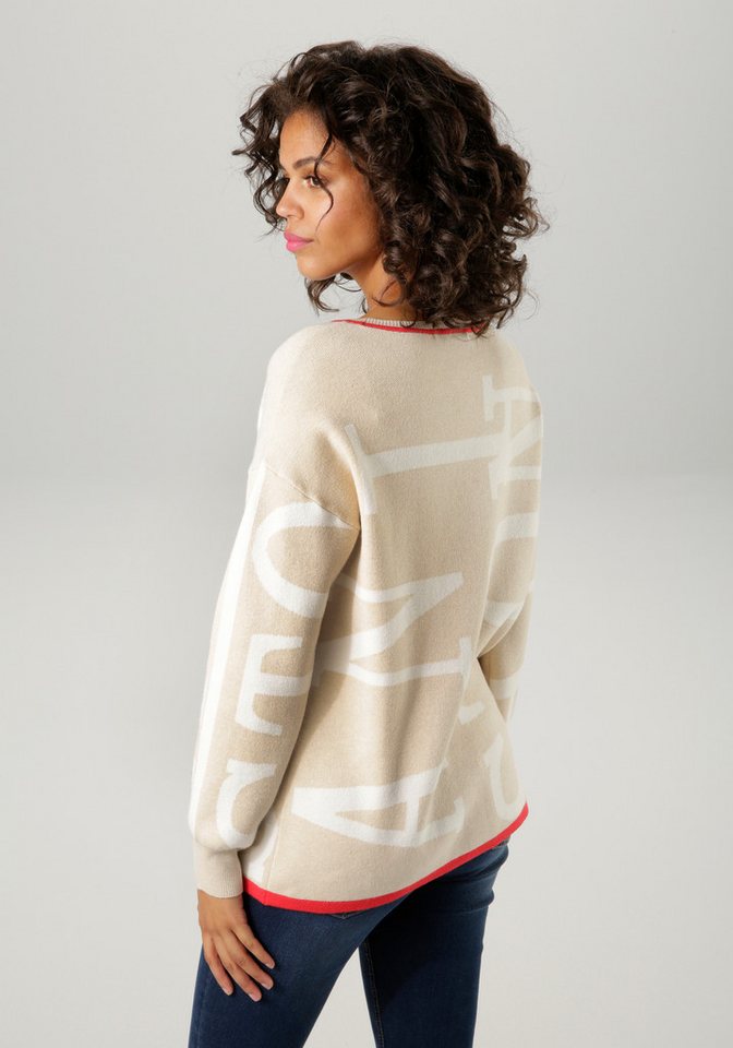 Aniston CASUAL Strickpullover mit eingestrickten ANISTON-Schriftzügen – Bild 2 von 5
