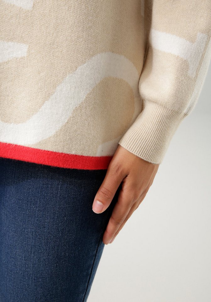 Aniston CASUAL Strickpullover mit eingestrickten ANISTON-Schriftzügen – Bild 3 von 5