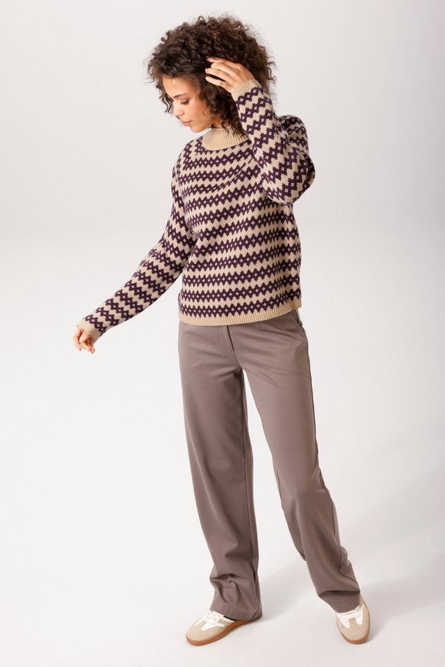 Aniston CASUAL Strickpullover mit farbharmonischem Rauten-Muster - NEUE KOLLEKTION – Bild 4 von 5