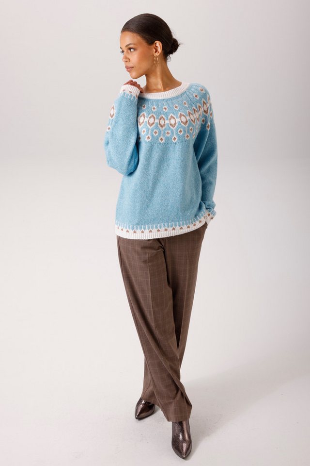 Aniston CASUAL Strickpullover mit farbharmonischen Norweger-Muster - NEUE KOLLEKTION – Bild 4 von 5