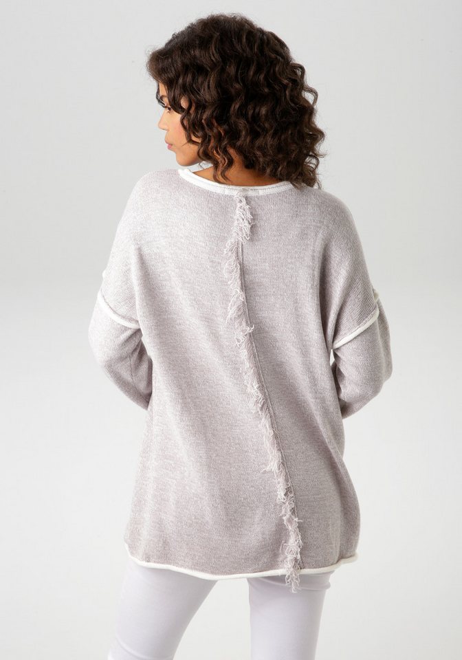Aniston CASUAL Strickpullover mit Fransen im Rücken – Bild 2 von 5