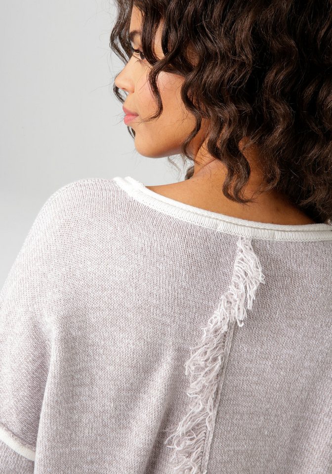 Aniston CASUAL Strickpullover mit Fransen im Rücken – Bild 3 von 5