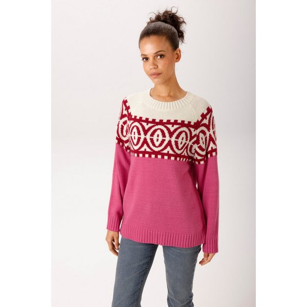 Aniston CASUAL Strickpullover mit grafischem Jacquard-Muster - NEUE KOLLEKTION