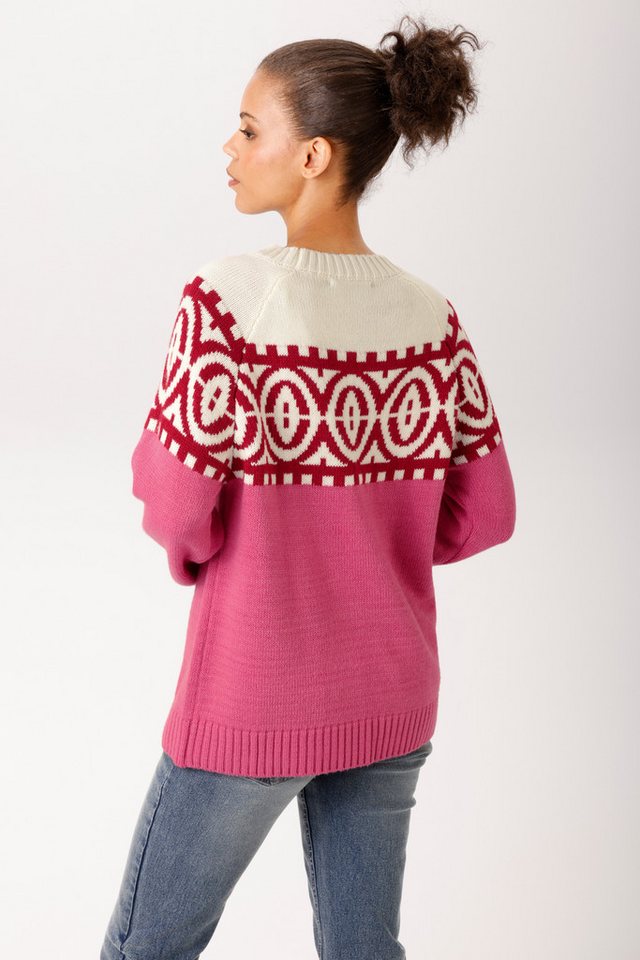 Aniston CASUAL Strickpullover mit grafischem Jacquard-Muster - NEUE KOLLEKTION – Bild 2 von 5