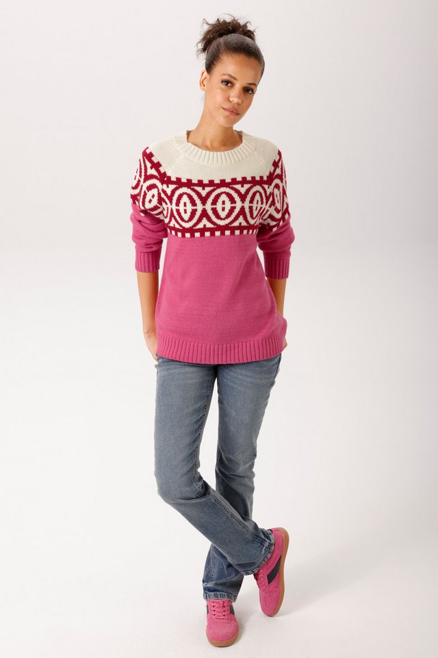 Aniston CASUAL Strickpullover mit grafischem Jacquard-Muster - NEUE KOLLEKTION – Bild 4 von 5