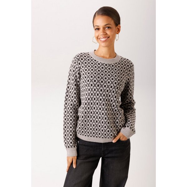 Aniston CASUAL Strickpullover mit grafischem Muster im Retro-Look - NEUE KOLLEKTION