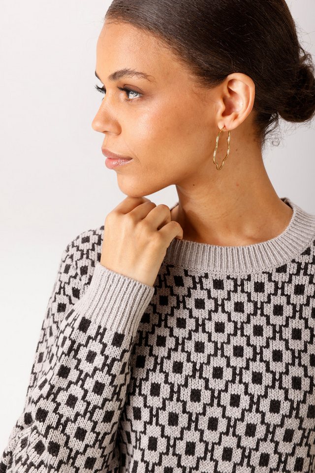 Aniston CASUAL Strickpullover mit grafischem Muster im Retro-Look - NEUE KOLLEKTION – Bild 3 von 5