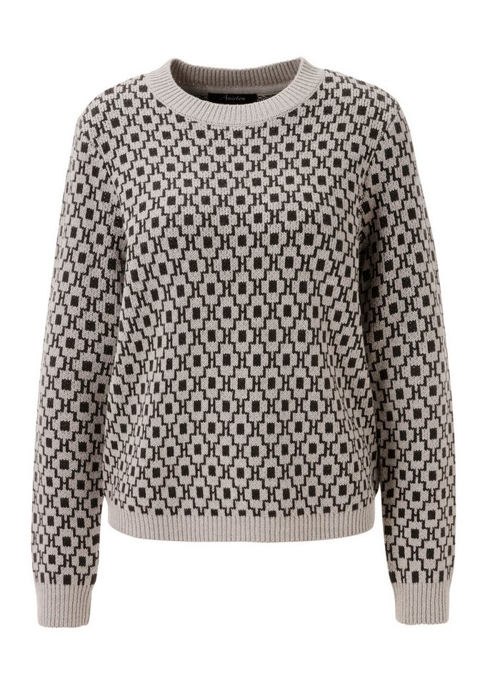 Aniston CASUAL Strickpullover mit grafischem Muster im Retro-Look - NEUE KOLLEKTION – Bild 5 von 5