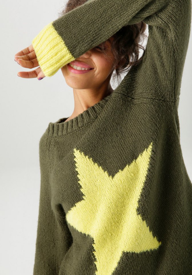 Aniston CASUAL Strickpullover mit großem Stern im Vorderteil – Bild 3 von 5