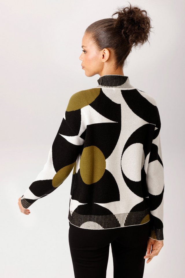 Aniston CASUAL Strickpullover mit großflächigem, grafischen Jacquard-Muster - NEUE KOLLEKTION – Bild 2 von 5