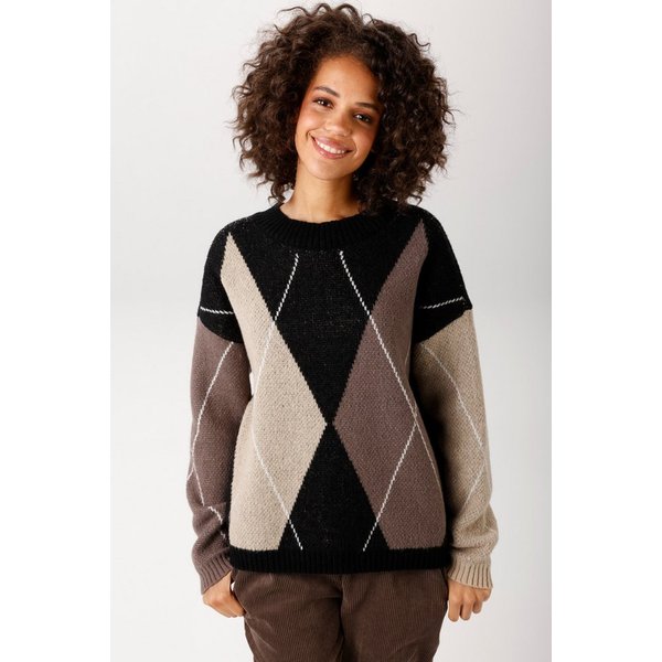 Aniston CASUAL Strickpullover mit großflächigem Rauten-Muster - NEUE KOLLEKTION