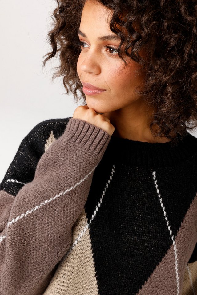 Aniston CASUAL Strickpullover mit großflächigem Rauten-Muster - NEUE KOLLEKTION – Bild 3 von 5
