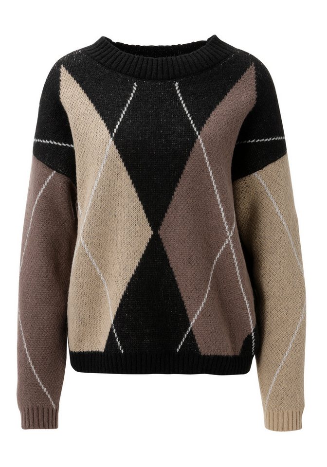 Aniston CASUAL Strickpullover mit großflächigem Rauten-Muster - NEUE KOLLEKTION – Bild 5 von 5
