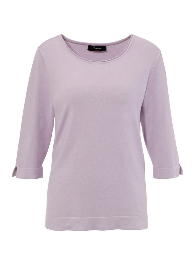 Aniston CASUAL Strickpullover mit kleinem Schlitz an den 3/4-langen Ärmeln – Bild 5 von 5